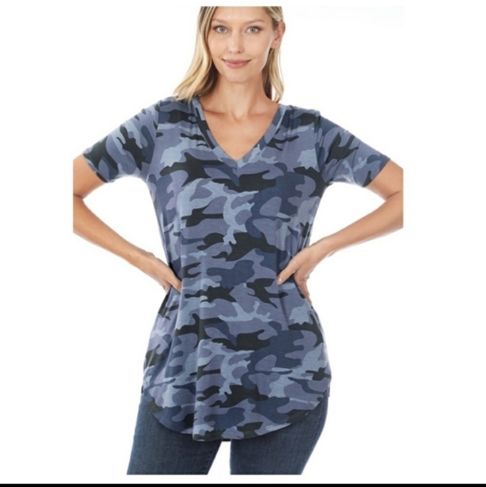 Blue Camo Tee & Matching Mask - Picture 3 of 8